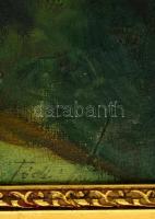 Fódi jelzéssel: Ház a völgyben. Olaj, vászon, keretben, 50×70 cm