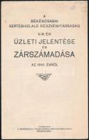 1900-1916 3 db különböző zárszámadás és jelentés: Büd-Szent-Mihályi Ipartestület zárszámadása, a Bék...