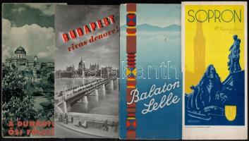 cca 1940-1948 8 db nagyrészt háború előtti képes utazási prospektus magyar városokkal