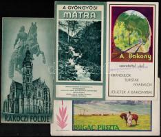 cca 1940-1948 8 db nagyrészt háború előtti képes utazási prospektus magyar városokkal