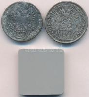 Csehország / Történelmi tartomány 1756. 20kr Ag "Mária Terézia" + 1833C 20kr Ag "I. F...