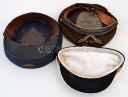 3 db közlekedési dolgozó sapka: Malév, MÁV, MAHART