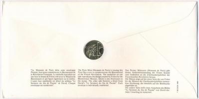 Franciaország 1989. "A forradalom 200. évfordulója" aranyozott fém emlékérem sorszámozott ...