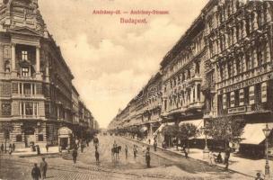 Budapest VI. Andrássy út, Deutsch F. Károly üzlete, Fonciere biztosító. Divald Károly 3-1908. (EK)