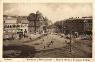 Budapest VI. Berlini tér (mai Nyugati tér), Magyar-Német Bank rt., Kertész Antal, Stühmer és Moskovics Emil üzlete, Westend szálló