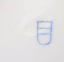 Jelzett matricás süteményes tányér (4 db), kopott, d:18 cm