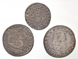 1667K-B 3kr Ag (1,58g) + 6kr Ag (2,88g) + 1671K-B 6kr Ag "I. Lipót" (2,7g) T:2-,3 patina
...