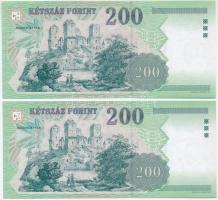 2007. 200Ft "FA" (2x) sorszámkövetők T:I