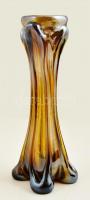 Irizáló fújt üveg váza, apró karcolásokkal, jelzés nélkül, m:30 cm