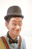 Poema Artistic Emil Cretu Stan és Pan, festett bisquit porcelán, jelzett, kopott, m:31 cm