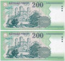 2001. 200Ft "FC" (2x) sorszámkövetők T:I