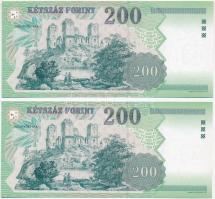 1998. 200Ft "FE" (2x) sorszámkövetők T:I