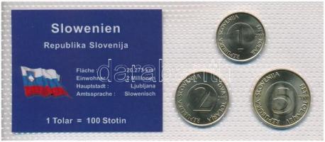 Vegyes: Málta 2001. 1c Cu-Ni + 5c Cu-Ni + 2002. 2c Cu-Zn forgalmi sor lezárt műanyag tokban + Szlové...