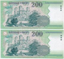 2002. 200Ft "FB" (2x) sorszámkövetők T:I