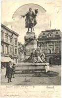 Szeged, Kossuth szobor, Grósz testvérek és Pósz Alajos üzlete (EK)
