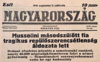 1941 Az Esti Magyarország XLVIII. évfolyamának 180. száma, háborús hírekkel