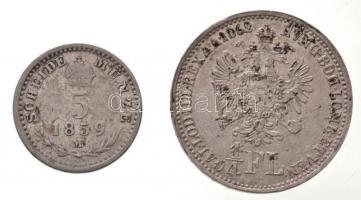 Ausztria 1859M 5kr + 1862A 1/4Fl Ag "Ferenc József" T:2-,3,2
Austria 1859M 5 Kreuzer + 18...