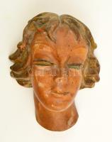 Jelzés nélkül: Art deco mázas kerámia női fej 24 cm