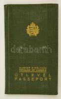1939 Keményfedeles útlevél / Hard cover passport.