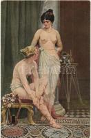 Römische Tänzerinnen / Roman dancers, erotic art postcard. Deutsche Kunst Nr. 530. s: A. v. Roessler