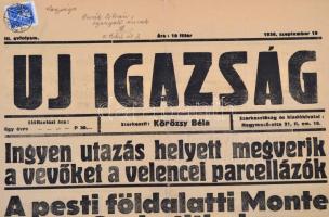 1936 Az Új Igazság III. évfolyamának szeptember 10-diki száma