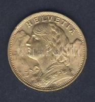 Svájc 1927B 20Fr Au "Vreneli" 6,452g T:1/2