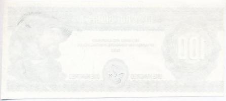 1983. 100 "Bankjegyvázlat I." előlap alapnyomat nélkül, színes, hátlap üres, portré oldaln...