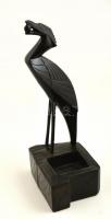 Faragott fa madár szobor, asztali dísz / Carved wood bird statue 23 cm