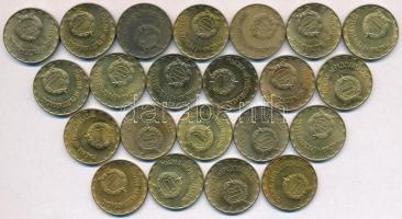 1946-1947. 2Ft Al (3x) + 1950-1952. 2Ft Cu-Ni (5x) + 1957-1966. 2Ft Cu-Ni (7x) + 1971-1989. 2Ft sárg...