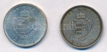 1935. 2P Ag "Pázmány" + 1935. 2P Ag "Rákóczi" T:1-,2
Adamo P7.1; P7.2