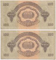 1944. 100P "A Vöröshadsereg Parancsnoksága" (2x) "AA" sorozat, sorszámkövetők T:...