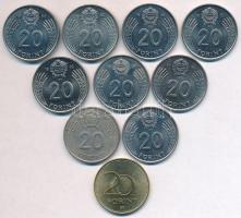 1982-1989. 20Ft Cu-Ni-Zn (9x) + 2003. 20Ft Cu-Ni-Zn "Deák" T: 1--2-