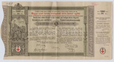 Budapest 1882. "Magyar szent korona országainak vörös-kereszt egylete" kisorsolási kötvény...