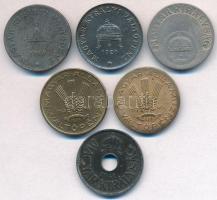 1916-1920. 20f Fe (2x) + 1926. 20f Cu-Ni + 1941. 20f acél + 1946. 20f Cu-Al (2x) + 1953-1996. 20f Al...