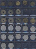 Franciaország 1920-2000. 158db klf fémpénz 9lapos 194férőhelyes gyűrűs berakóban T:2,3,4