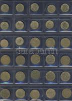 Franciaország 1920-2000. 158db klf fémpénz 9lapos 194férőhelyes gyűrűs berakóban T:2,3,4