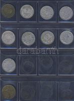 Franciaország 1920-2000. 158db klf fémpénz 9lapos 194férőhelyes gyűrűs berakóban T:2,3,4