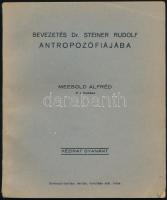 Meebold Alfréd: Bevezetés Dr. Steiner Rudolf antropozófiájában. Meebold Alfréd 6 előadása. Kézirat gyanánt. [Bp., 1937, Vörösváry.] Kiadói papírkötés, kissé sérült kötéssel.