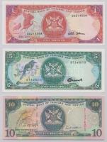 Trinidad és Tobago 1985. 1D + 5D + 2002. 10D T:I Trinidad and Tobago 1985. 1 Dollar + 5 Dollars + 2002. 10 Dollars C:UNC Krause 36.d, 37.c, 43