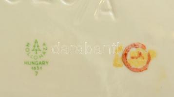 Hollóházi lovas falikép, kézzel festett, jelzett, hibátlan, 16×19 cm