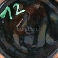 Festett mázas kerámia korsó, apró lepattanással, m: 24 cm