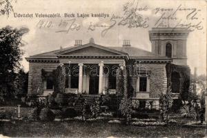 Velence, Beck Lajos kastélya. Stegmüller kiadása (kopott sarkak / worn corners)