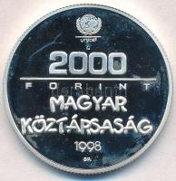 1998. 2000Ft Ag "UNICEF - A világ gyermekei" T:PP ujjlenyomat
