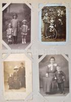 cca 1910-1940 Kb 120 db fotót tartalmazó album részben családi fotókkal, néhány városképpel, katonai...