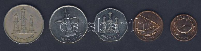 Egyesült Arab Emirátusok 5db klf fémpénz T:2