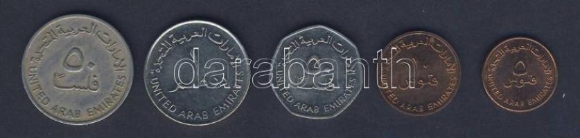 Egyesült Arab Emirátusok 5db klf fémpénz T:2