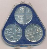 1976. 200Ft Ag (3xklf) "Festők I. / Derkovits, Szinyei, Munkácsy" sor, eredeti MNB tokban,...