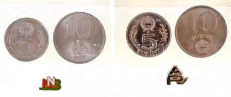 1971. 5Ft + 10Ft plasztikkockában (2xklf) egyik asztali dísz ÁPV, másik MNB jellel ellátva T:1-,2