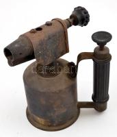 Régi  réz benzinlámpa-hegesztő, 19x15 cm