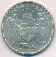 1930. 5P Ag "Horthy jobbra" T:2 
Adamo P8